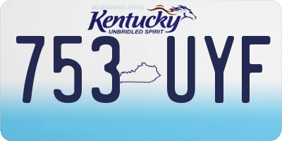 KY license plate 753UYF
