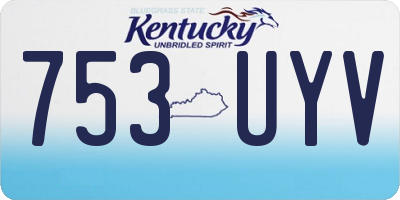 KY license plate 753UYV