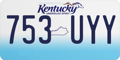KY license plate 753UYY