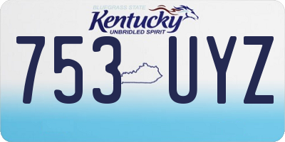 KY license plate 753UYZ