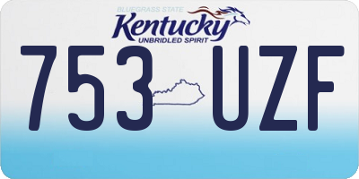 KY license plate 753UZF