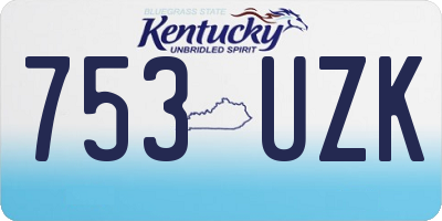 KY license plate 753UZK