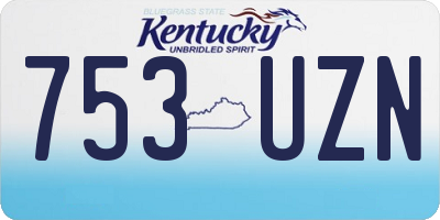 KY license plate 753UZN