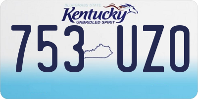 KY license plate 753UZO