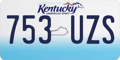 KY license plate 753UZS