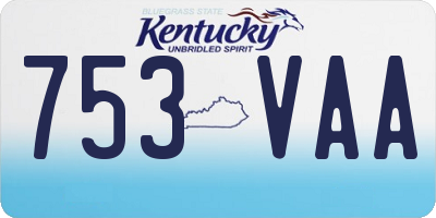 KY license plate 753VAA