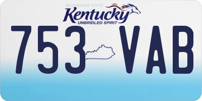 KY license plate 753VAB