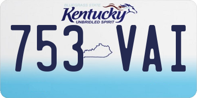KY license plate 753VAI
