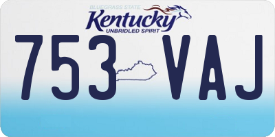 KY license plate 753VAJ