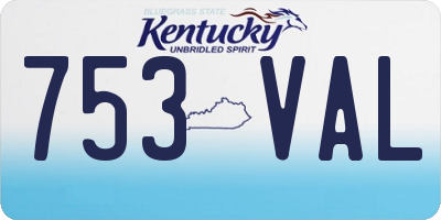 KY license plate 753VAL