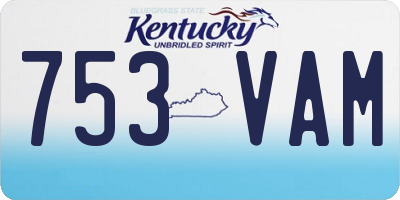 KY license plate 753VAM