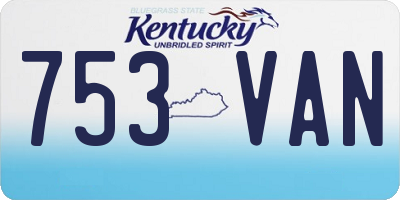 KY license plate 753VAN