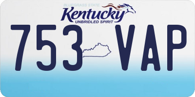 KY license plate 753VAP