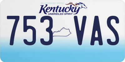 KY license plate 753VAS