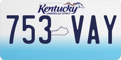 KY license plate 753VAY
