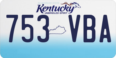 KY license plate 753VBA