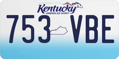 KY license plate 753VBE