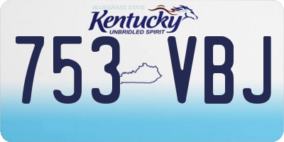 KY license plate 753VBJ