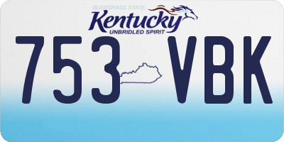 KY license plate 753VBK