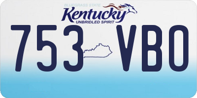 KY license plate 753VBO