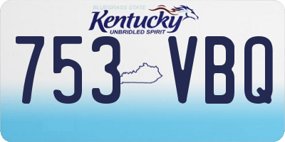 KY license plate 753VBQ