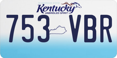 KY license plate 753VBR