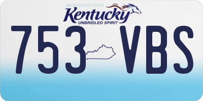 KY license plate 753VBS