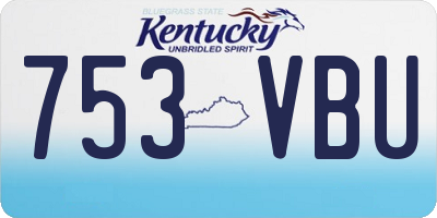 KY license plate 753VBU
