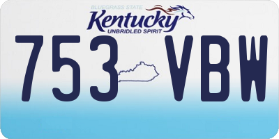 KY license plate 753VBW