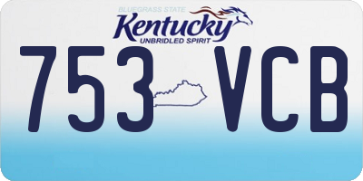 KY license plate 753VCB
