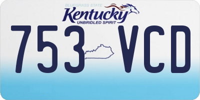 KY license plate 753VCD