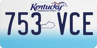 KY license plate 753VCE