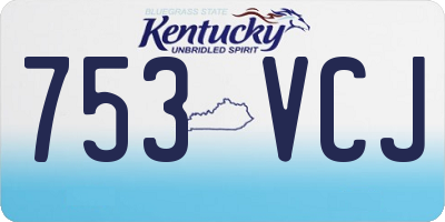 KY license plate 753VCJ