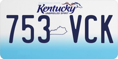 KY license plate 753VCK