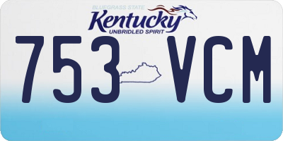 KY license plate 753VCM