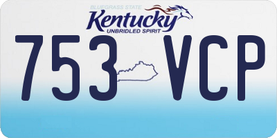 KY license plate 753VCP