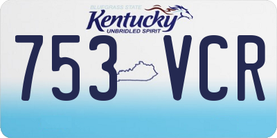 KY license plate 753VCR