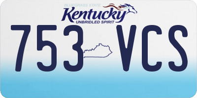 KY license plate 753VCS