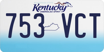 KY license plate 753VCT