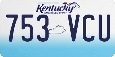 KY license plate 753VCU