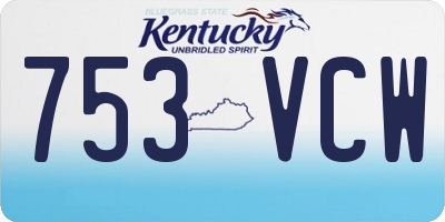 KY license plate 753VCW