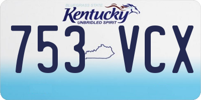 KY license plate 753VCX