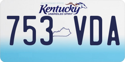KY license plate 753VDA