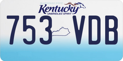 KY license plate 753VDB