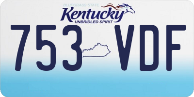 KY license plate 753VDF