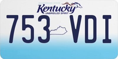 KY license plate 753VDI