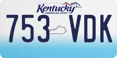 KY license plate 753VDK