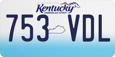 KY license plate 753VDL