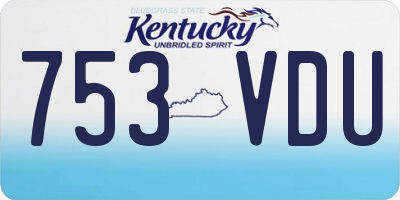 KY license plate 753VDU