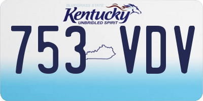KY license plate 753VDV